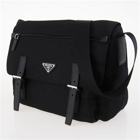 prada vintage black messenger bag